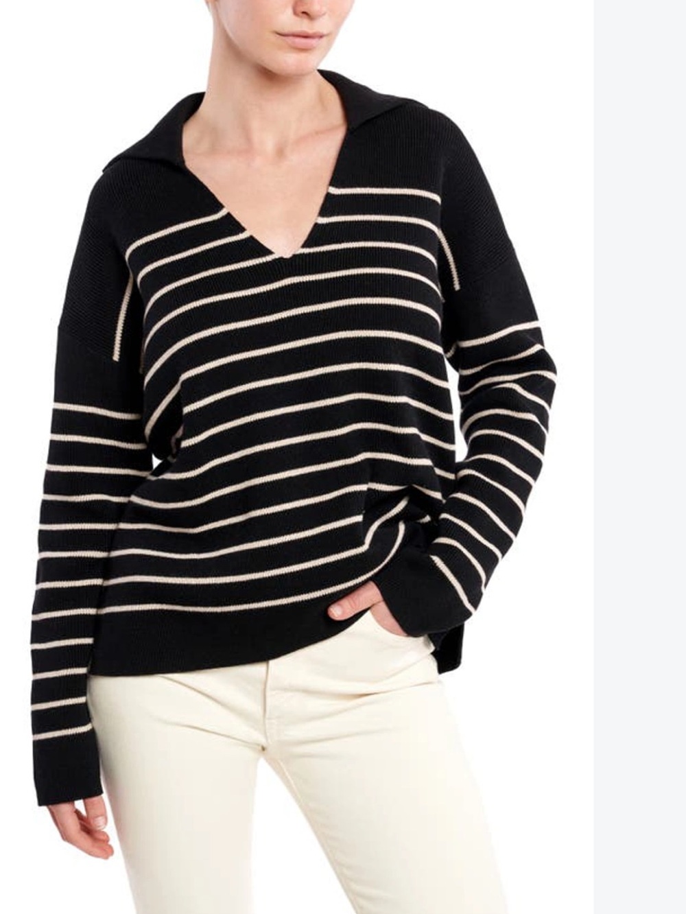 La Ligne oversized sailor striped cotton sweater sz L XL